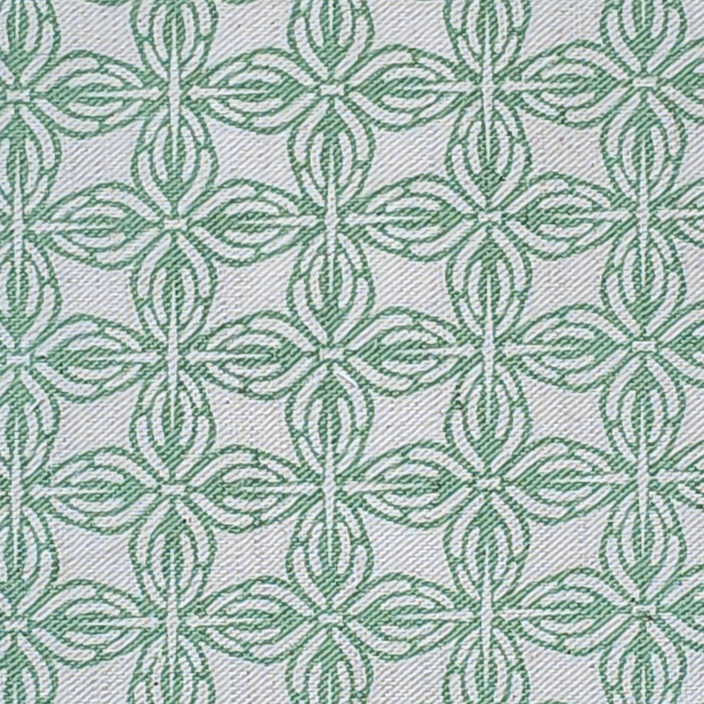 Green geometric pattern on a white background