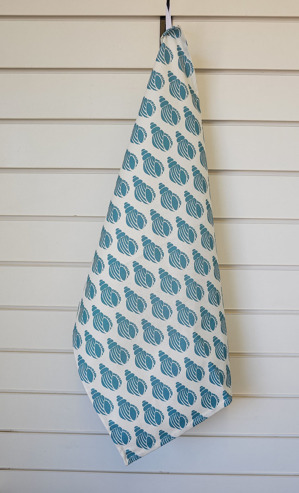 Sea Blue Shell Tea Towel