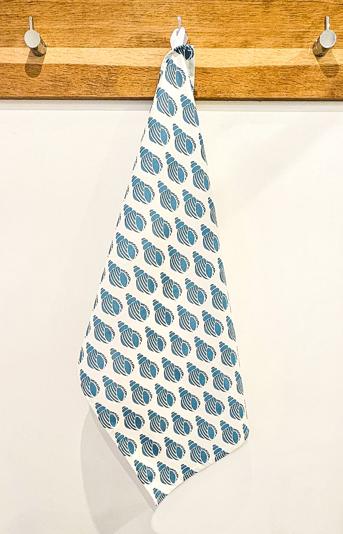 Sea Blue Shell Tea Towel