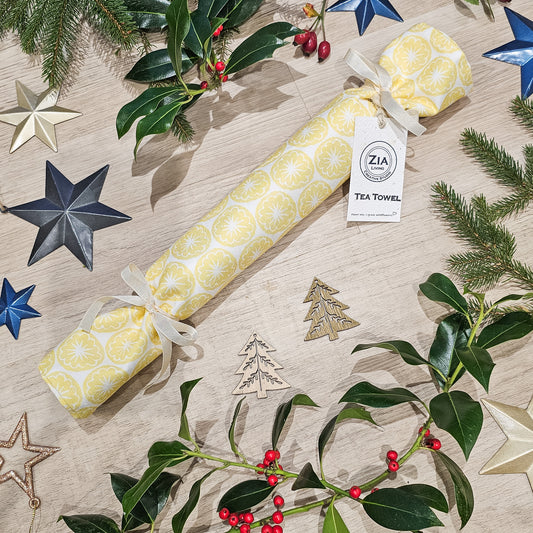 Poppy Seed Head Tea Towel Christmas Cracker