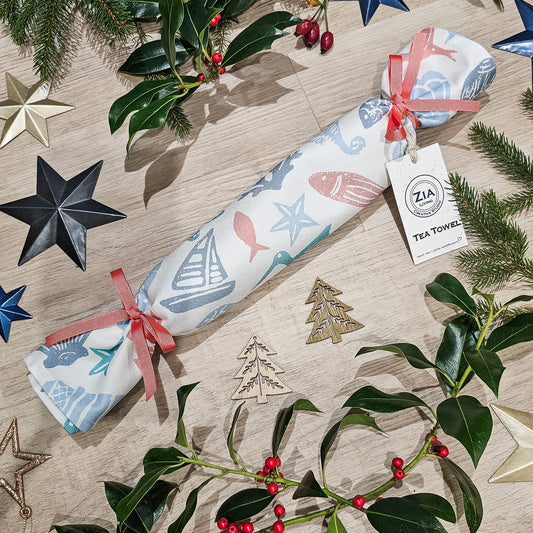 Under The Sea Tea Towel Christmas Cracker