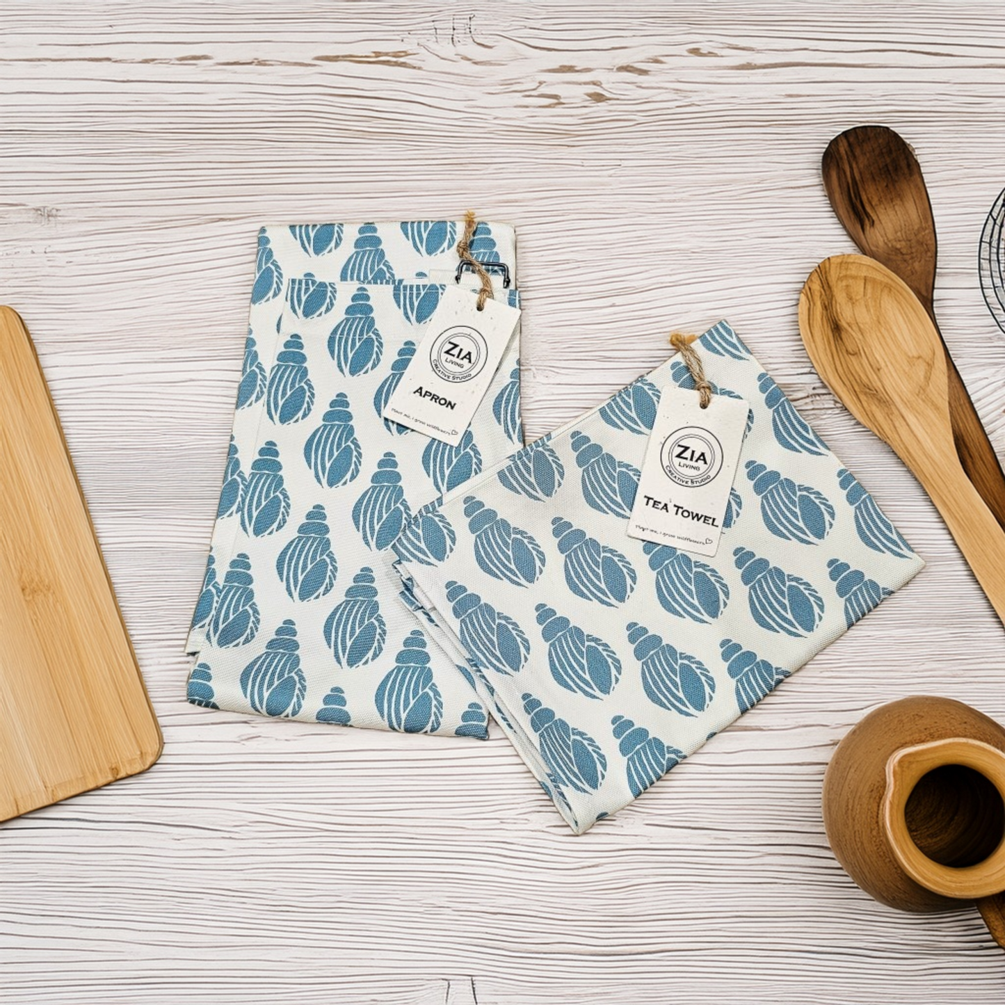 Apron & Tea Towel Set - Shell