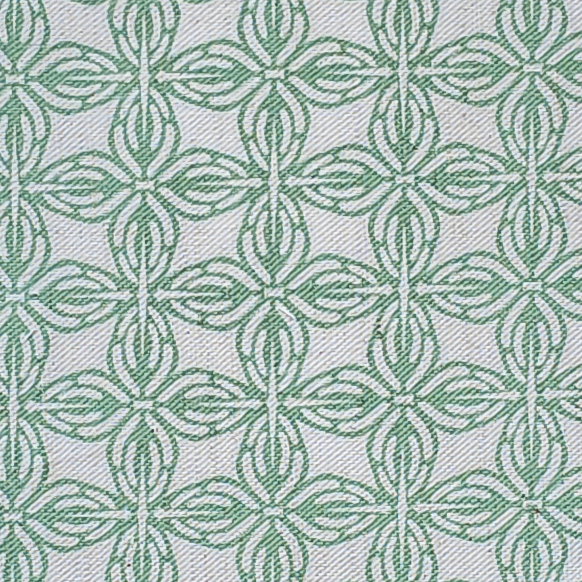 Green geometric pattern on a white background