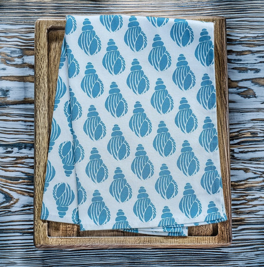 Sea Blue Shell Tea Towel