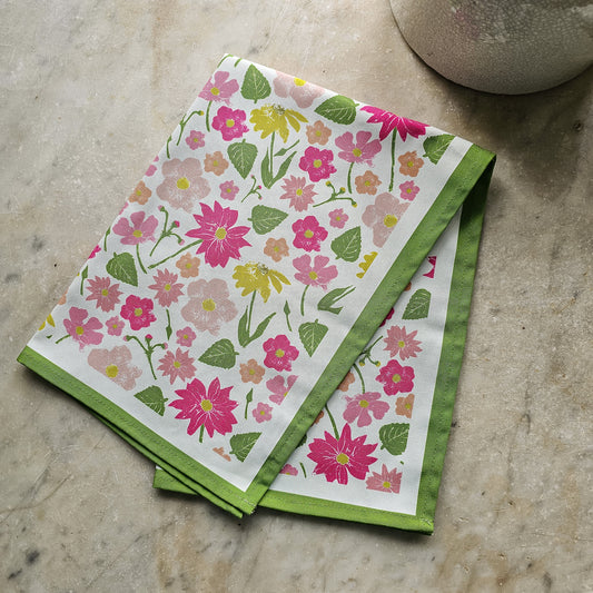 Flower Garden Tea Towel