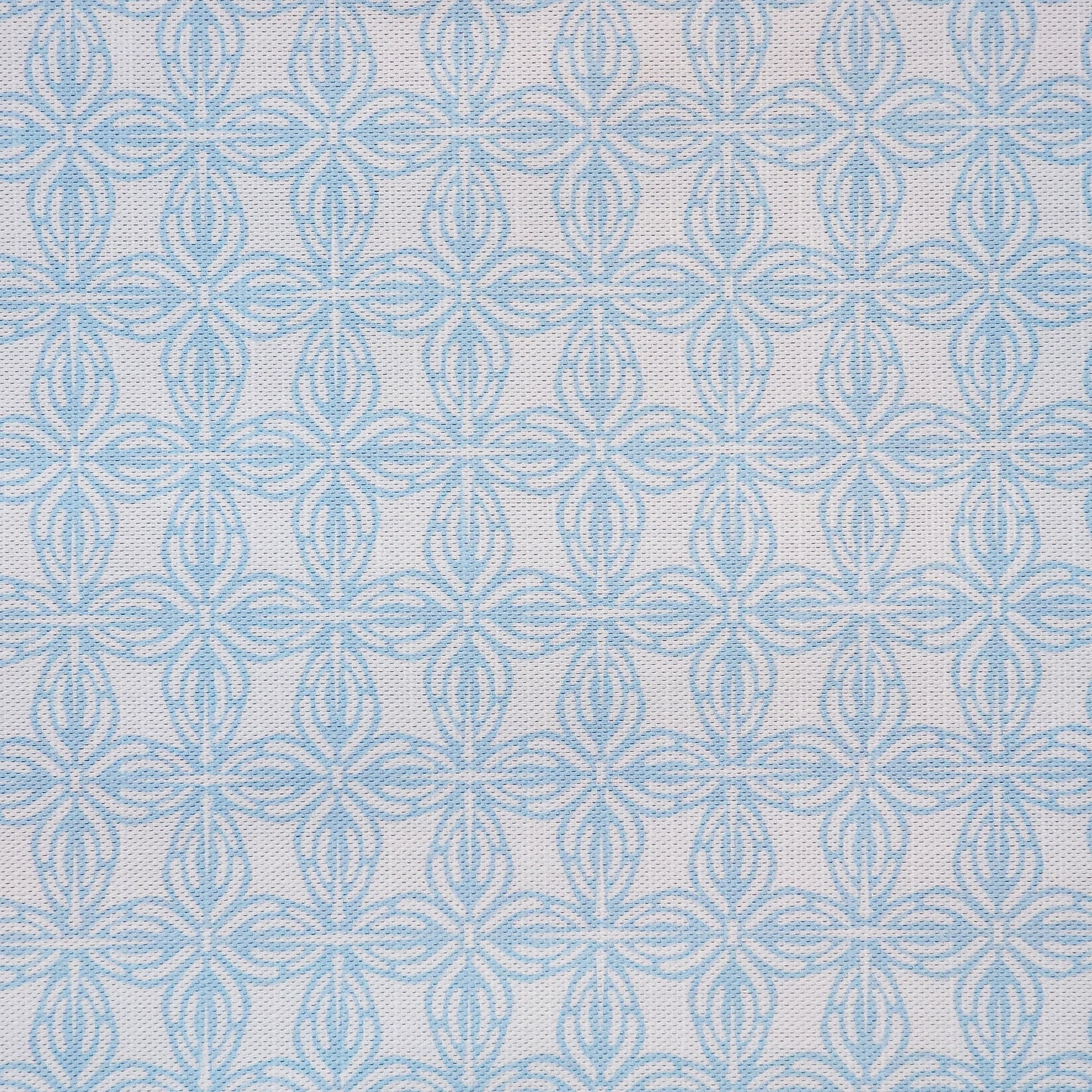 Bella Classic in Blue /white geometric pattern fabric swatch, handmade in cotton‑linen — ZIA LIVING.