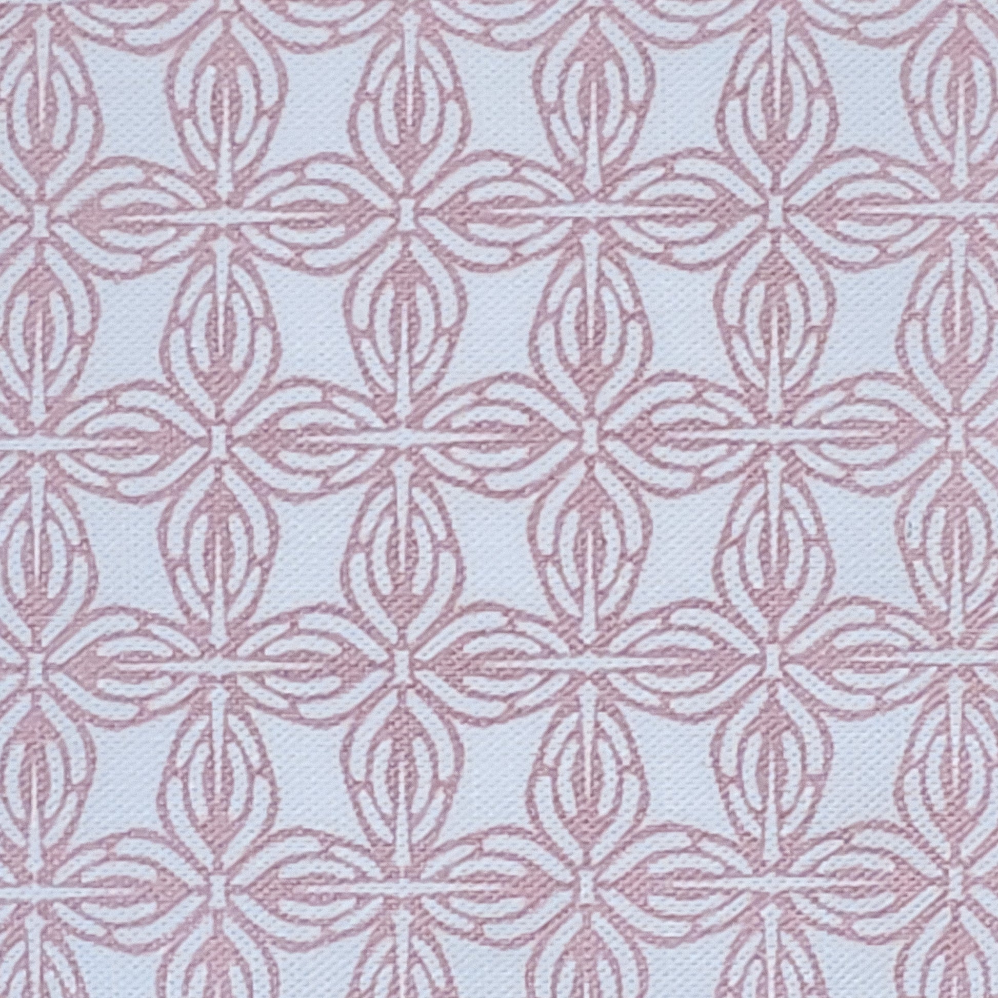 Bella Classic in Pink /white geometric pattern fabric swatch, handmade in cotton‑linen — ZIA LIVING.