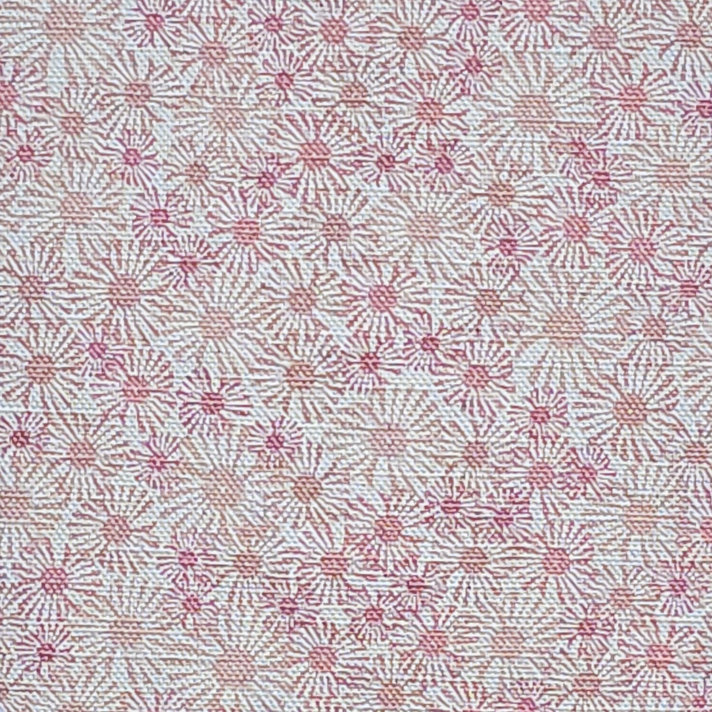 Daisy print drum lampshade with soft pink and beige floral motifs on a light background, fabric swatch— ZIA LIVING
