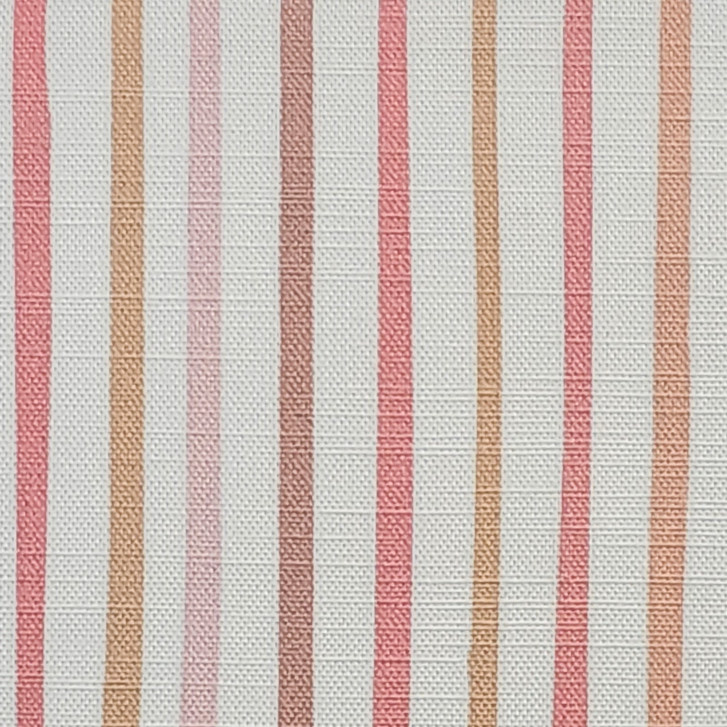 Striped fabric pattern with pink and peach shades  vertical stripes on a white background