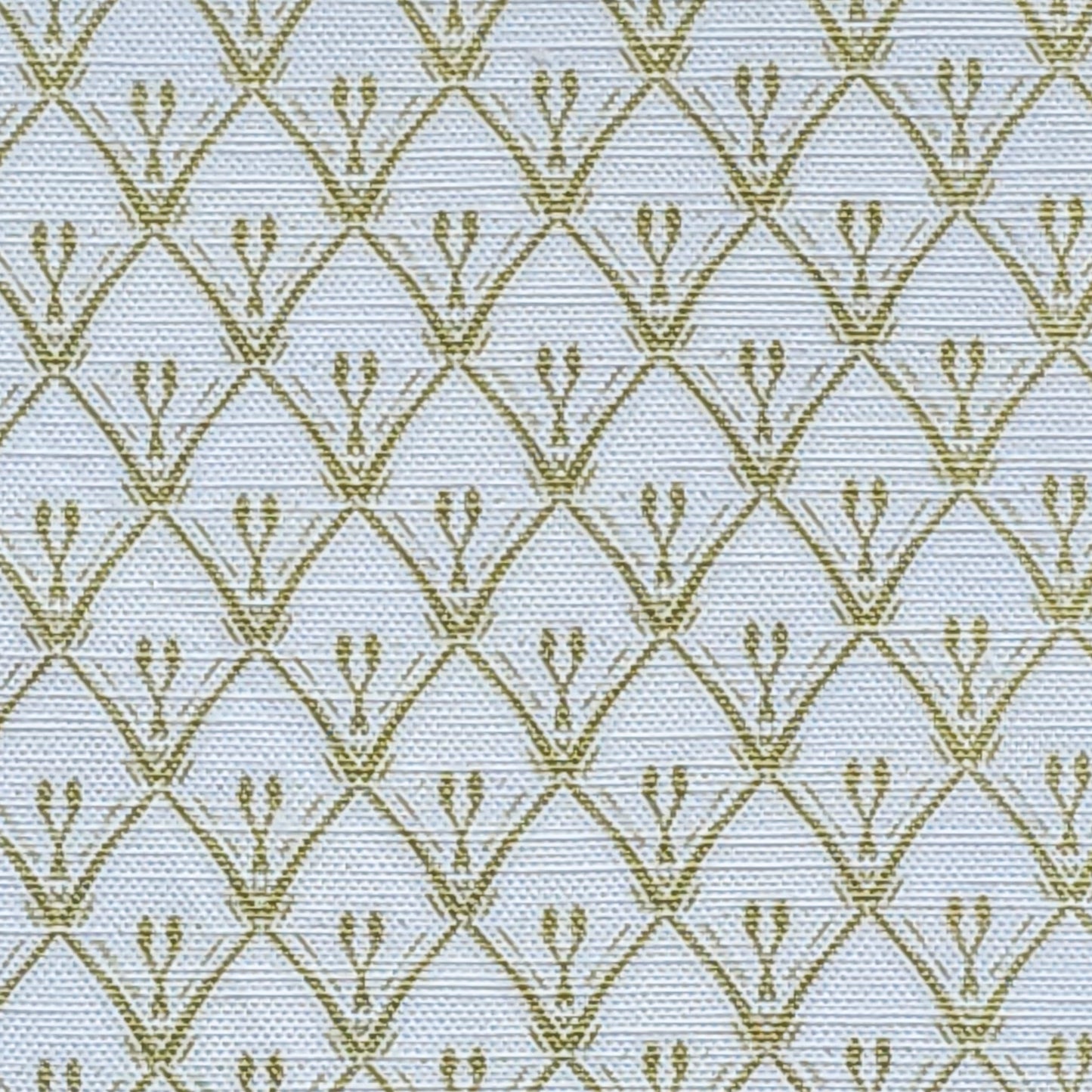 Rosemary Classic cotton‑linen fabric with a white background and sand coloured repeat — ZIA LIVING.
