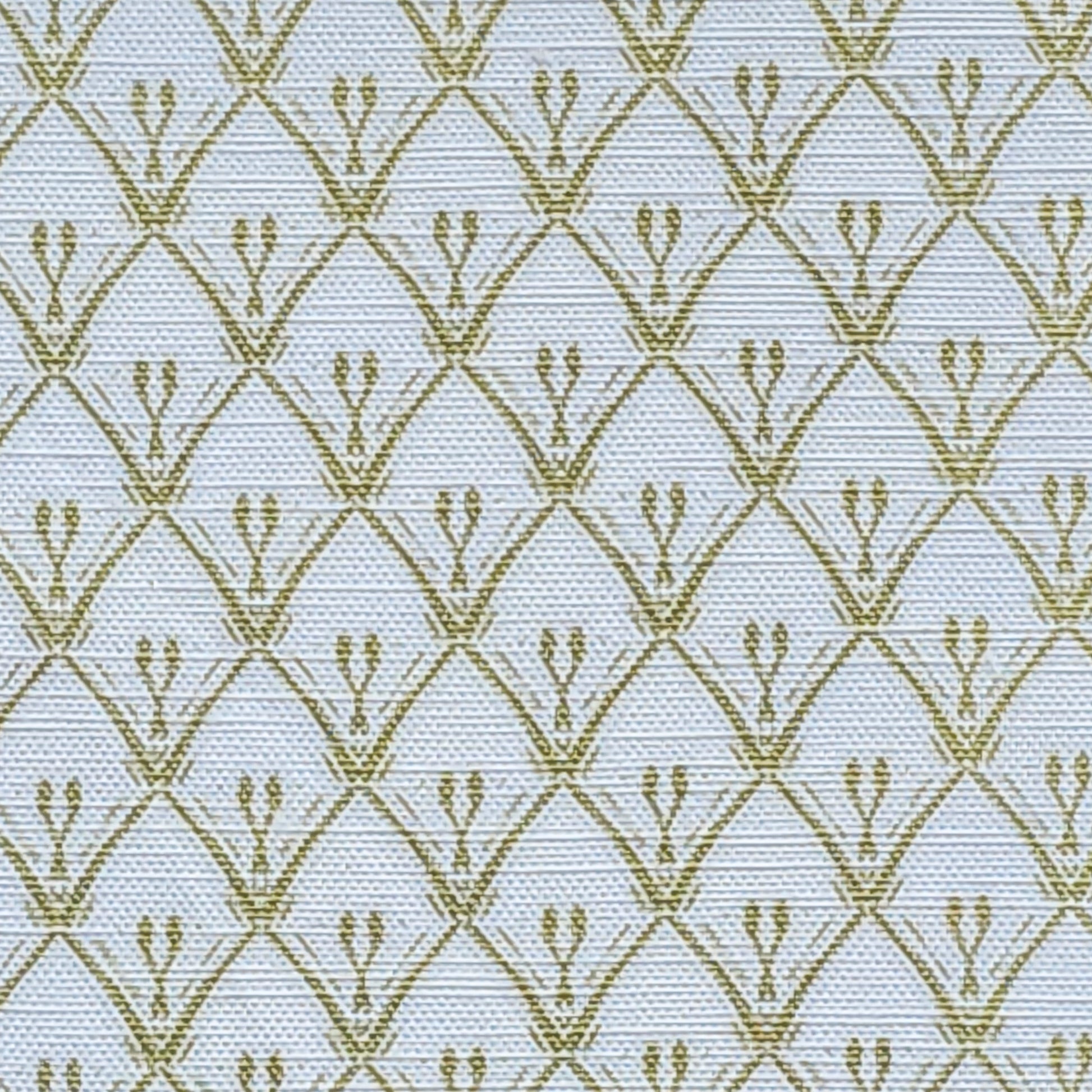 Rosemary Classic cotton‑linen fabric with a white background and sand coloured repeat — ZIA LIVING.