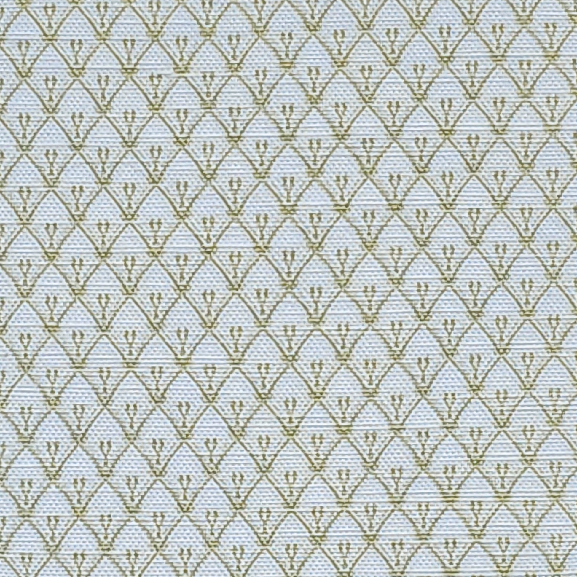 Rosemary fabric swatch in a trellis‑style cotton‑linen fabric by ZIA LIVING, featuring a repeating  lino‑print motif on a neutral background.