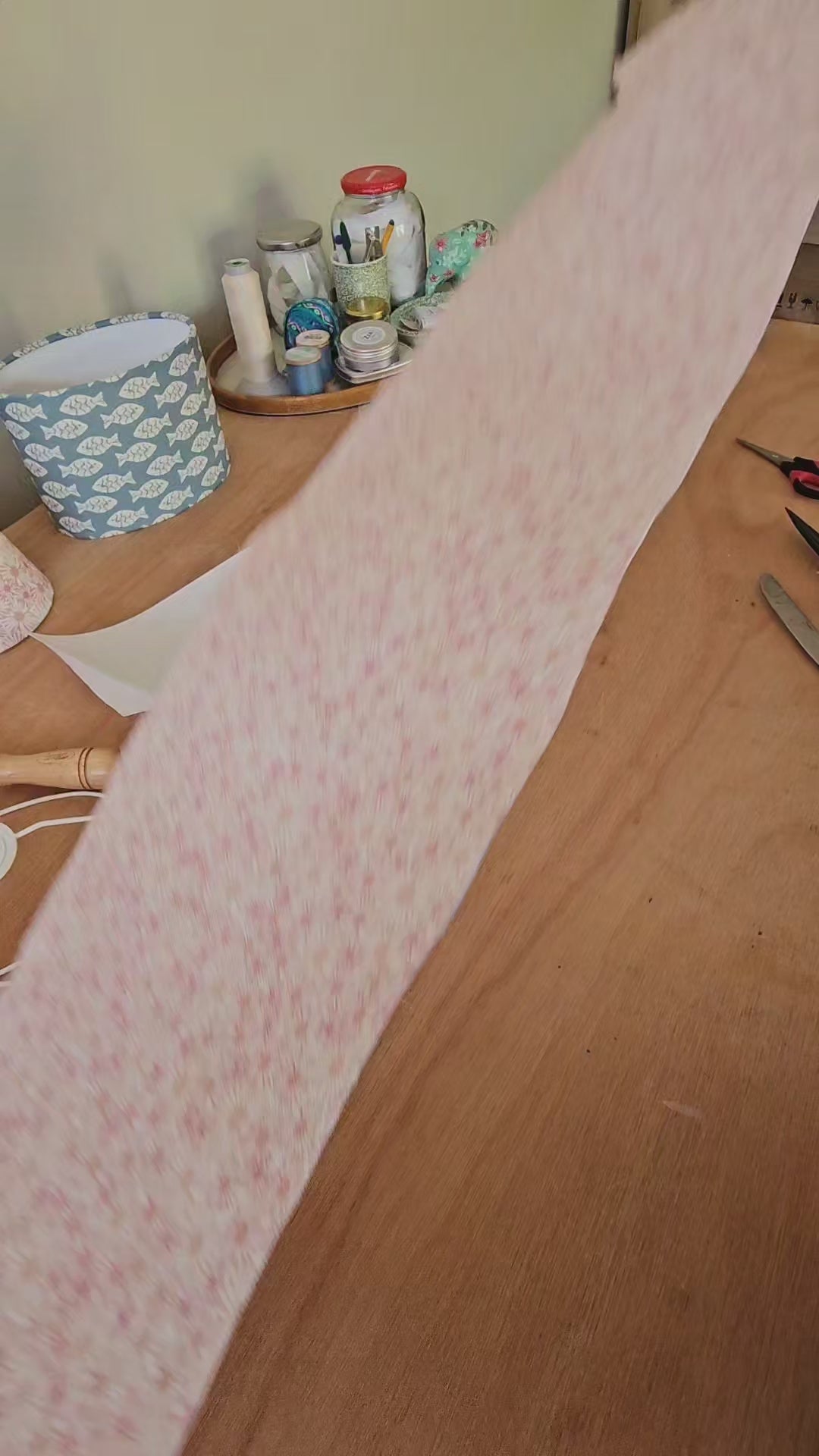 Making a Daisy fabric oval lampshade by hand, from start to finish