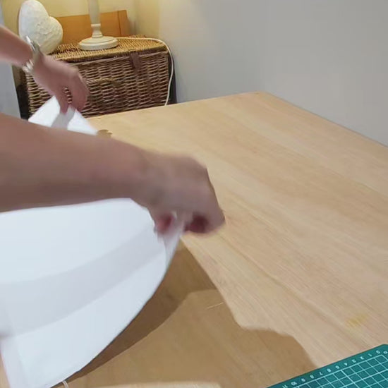 Making a Bella print fabric lampshade by hand, from start to finish