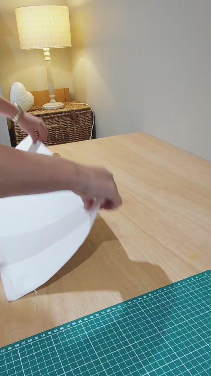 Making a Bella print fabric lampshade by hand, from start to finish