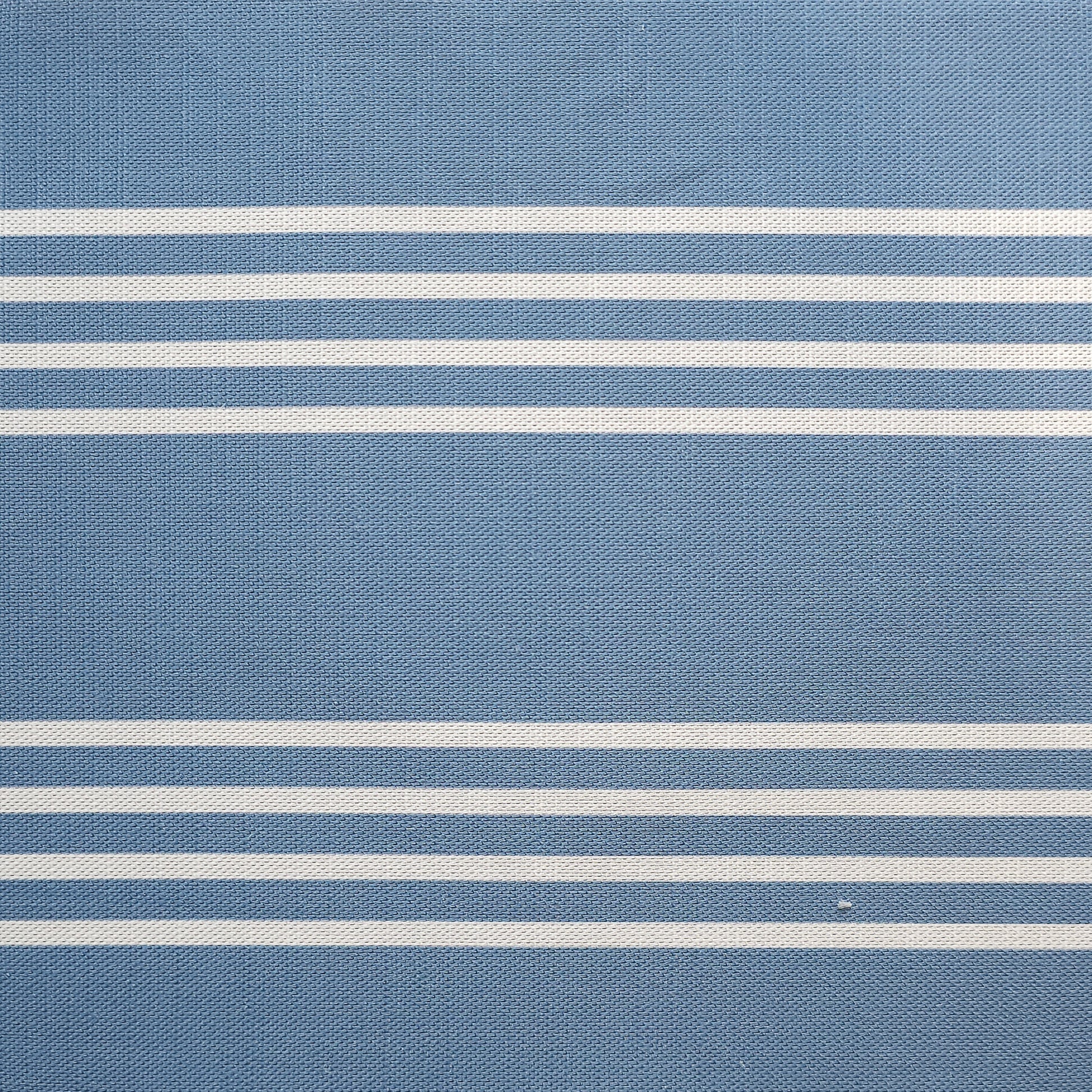 Fabric in Blue Studio Stripe patterned fabric close up — artisan home décor by ZIA LIVING.