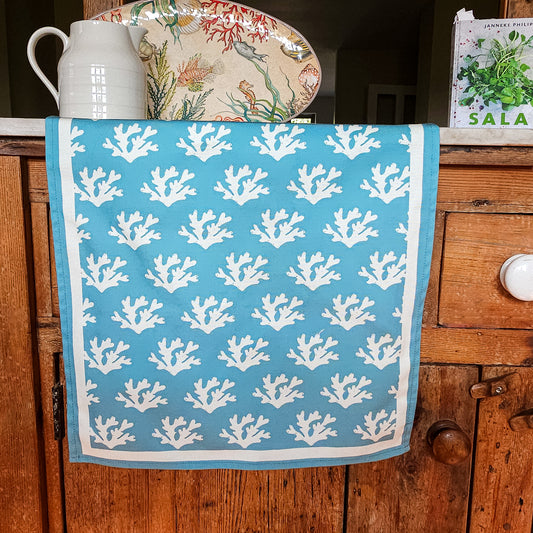 Blue Seaweed Tea Towel